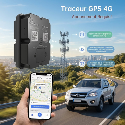 Tracker gps voiture - 4g, moto